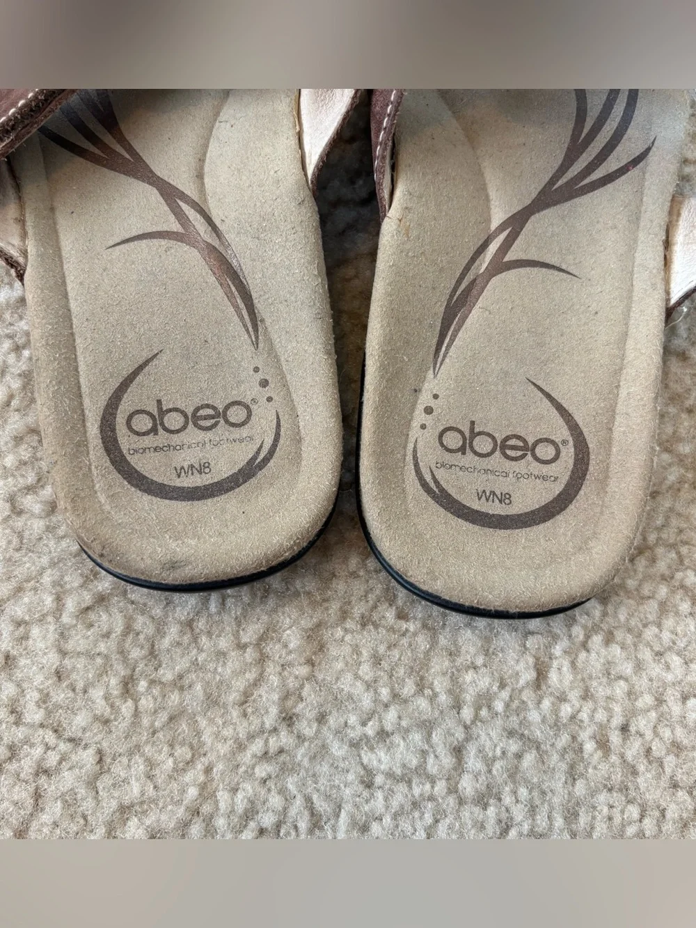 ABEO Women's Baylee Slide Beige-Brown Strappy Comfort Sandals Size 8